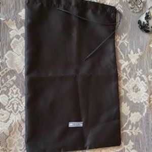 Prada Black Silky Drawstring Dust Bag w/Leather Ties